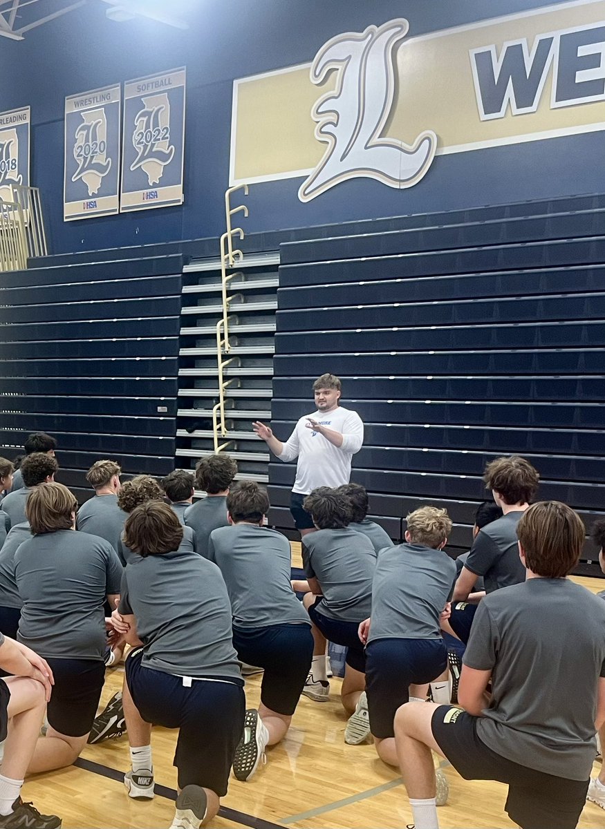 Lemont alum and current offensive lineman for Indiana State, Jacek Blaszynski stopped in today. He spoke on the importance, meaning, and role a leader has for a program along with leaving no doubt on everything you do in life. Outstanding message! Looking forward to seeing him