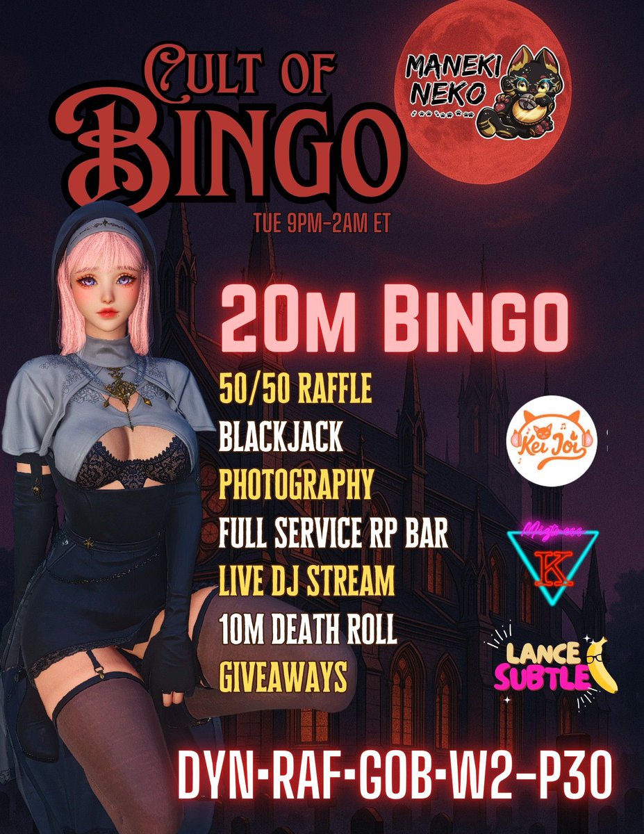 STARTING AT 10 PM CST!!! WE WILL BE AT OUR WEEKLY SHOW AT THE MANEKI NEKO!! #ffxiv #ffxivdj #ffxivvenue #ffxivnightlife