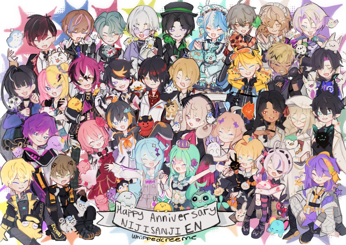 Whippedcreeme's tweet image. Happpyy Anniversary to Lazulight and #NIJISANJI_EN !!
❤️🧡💛💚💙🩵💜🩷 🌈 #4zuLight