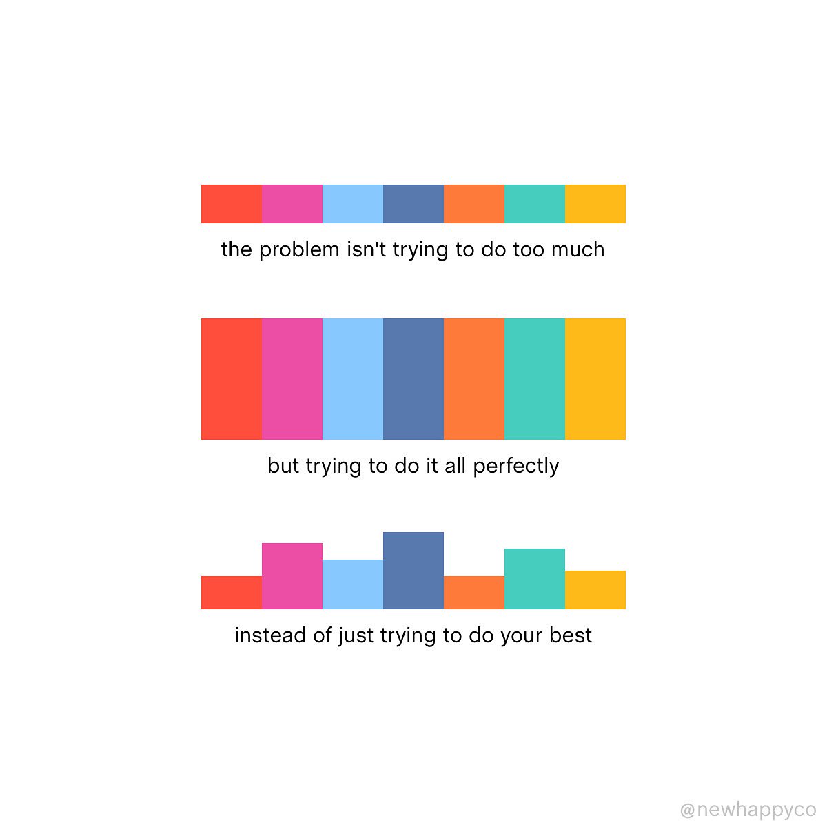 Action for Happiness (@actionhappiness) on Twitter photo Instead of trying to do it all perfectly, just try to do your best
Image: <a href="/newhappyco/">The New Happy</a> Instead of trying to do it all perfectly, just try to do your best
Image: <a href="/newhappyco/">The New Happy</a>