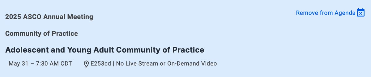 Going to #ASCO2025 and someone who treats and cares for people 15 - 39 years of age?  

Please join us 👇🏾.   

#AYACSM #earlyonset #youngadult #AYA #emergingadult