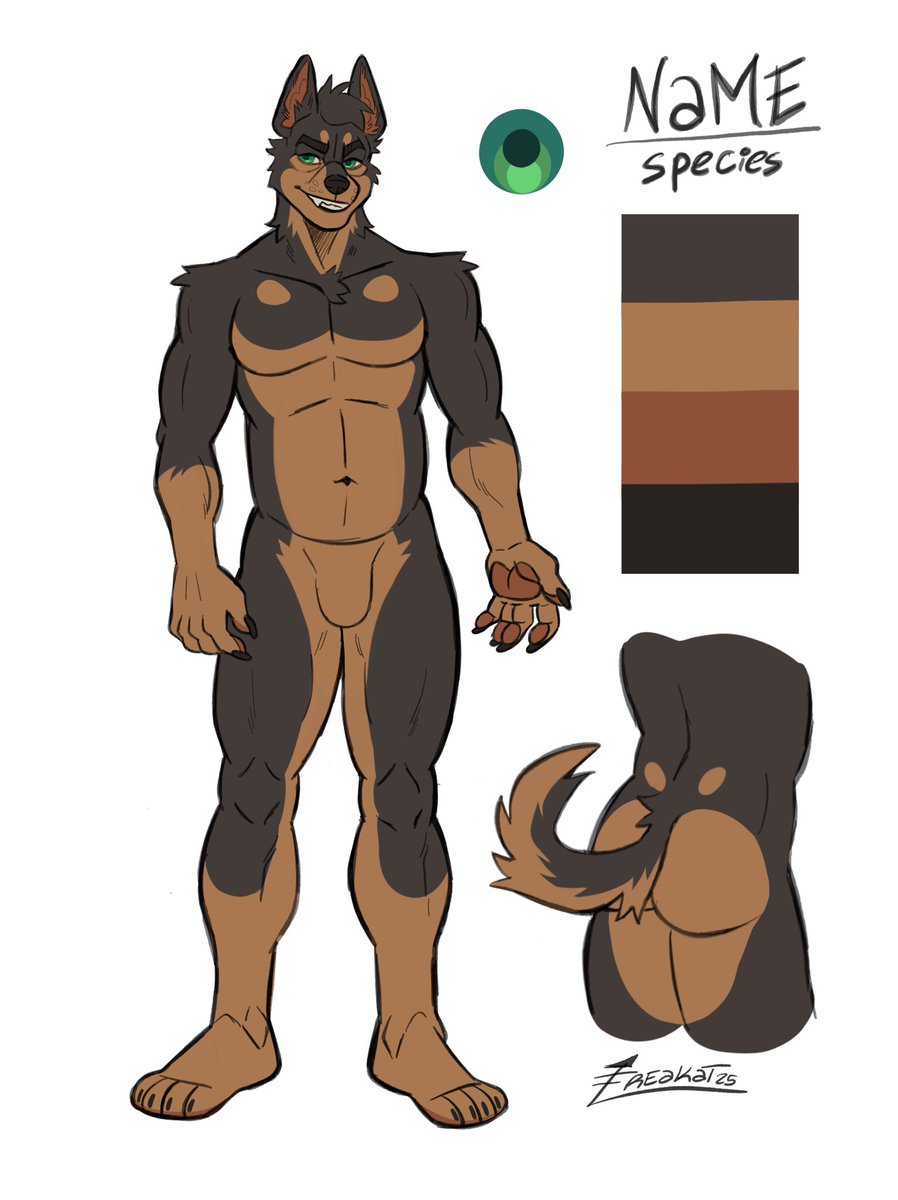 A example of the Fullbody sketch color! Includes the palette of colors and a little view of the back! Any species, with any  contexture of body! With only one to two days of waiting!