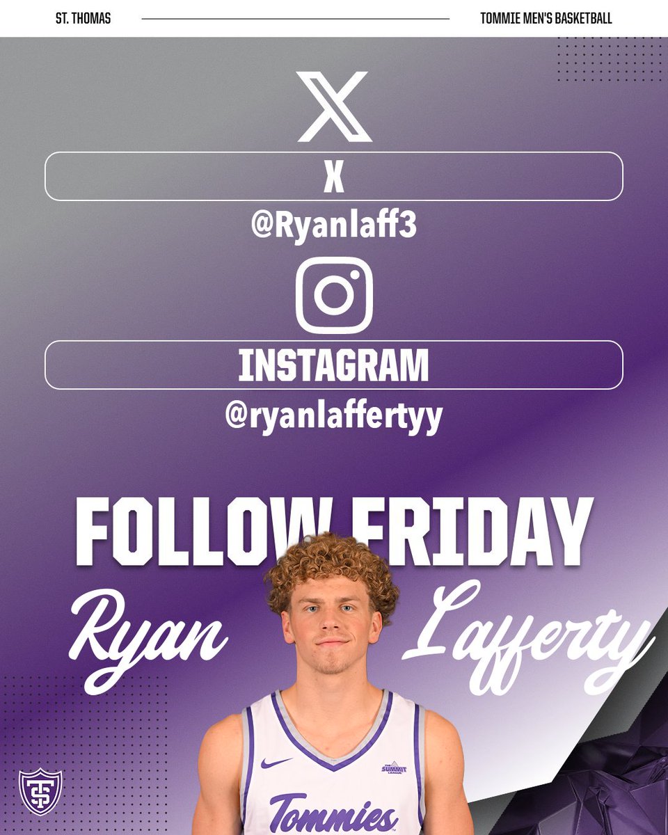 Follow Friday 📲 <a href="/ryanlaff3/">Ryan Lafferty</a> 

🟣Sophomore Guard
🟣Spokane, Wash.

#RollToms
