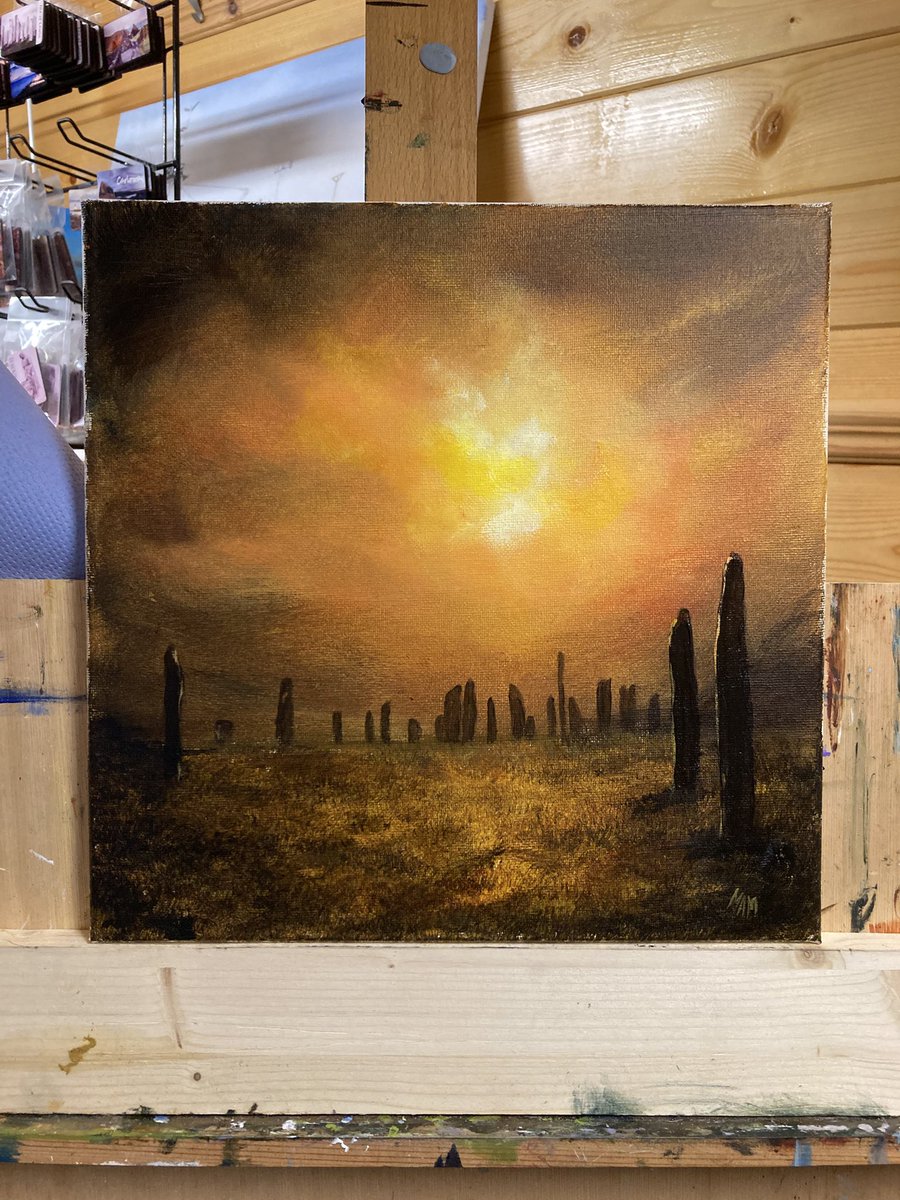 MacleanArtist's tweet image. Callanish, acrylic paint on 12x12 inches canvas #callanish #stones #historic #history #neolithic #art #artwork #canvas #scottish #scotland #artist #painter #painting