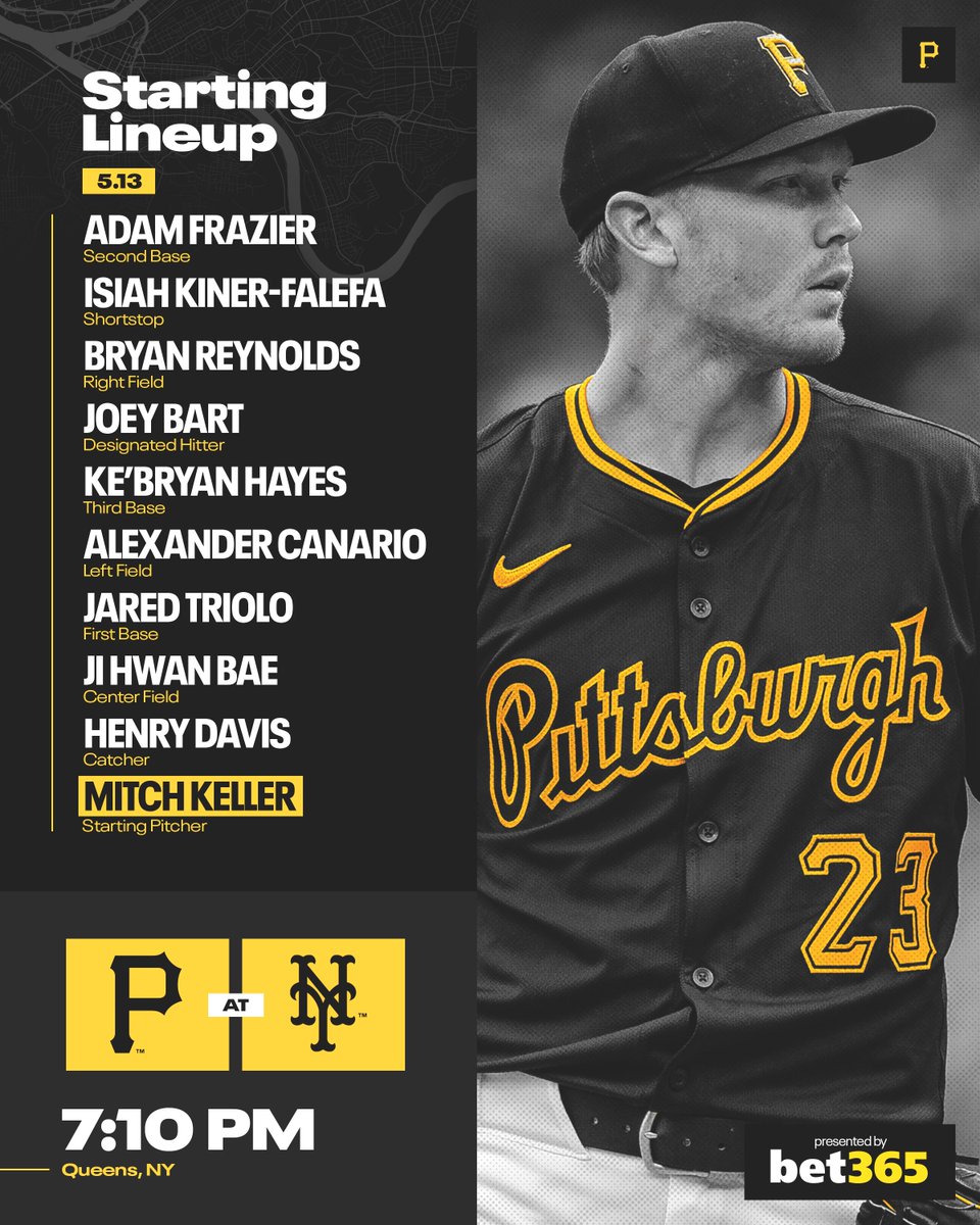 Pirates's tweet photo. Game 2 in Queens. 

📺 @SNPittsburgh
📻 @937theFan | The PRN

Presented by @bet365_us https://t.co/gwtcSMFEdK