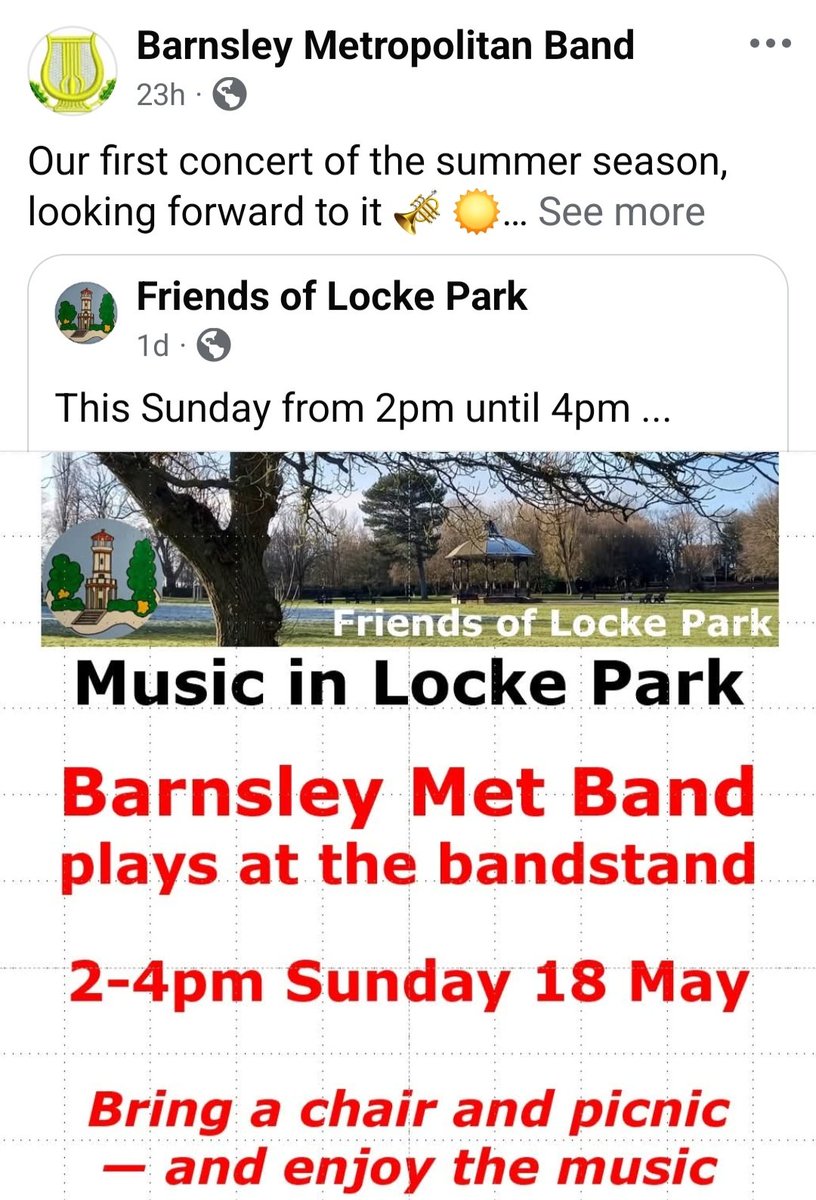 Barnsley Met Band in Locke Park this Sunday ...