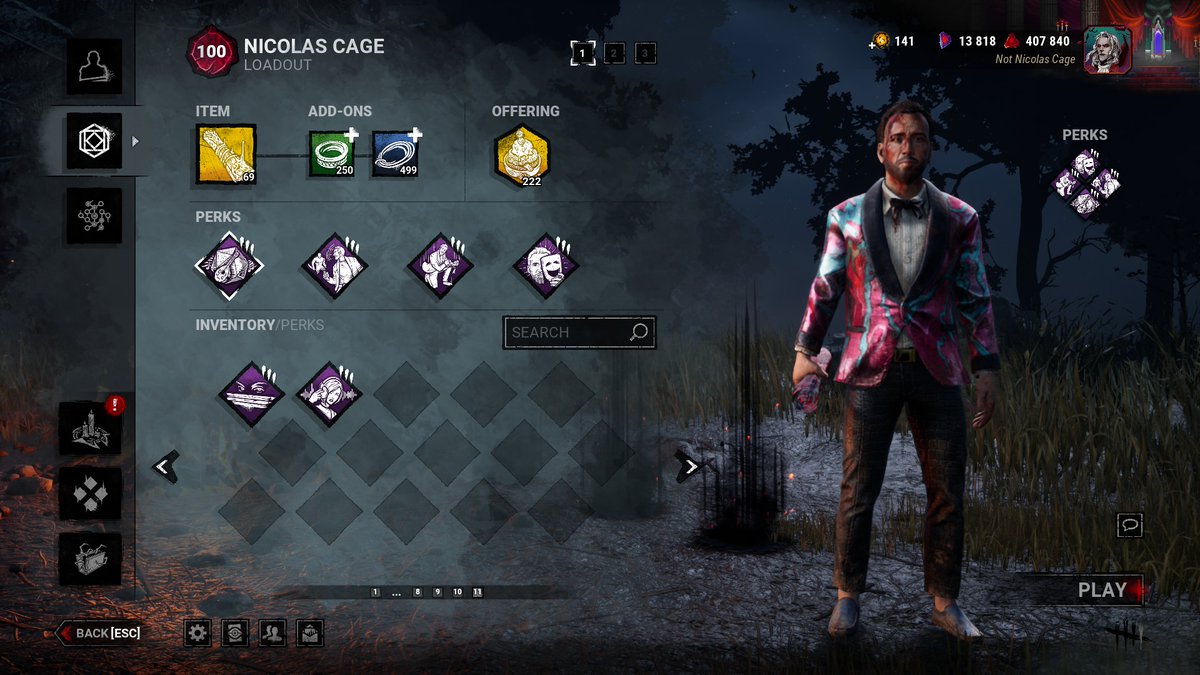 CastorRaines's tweet photo. Crazy to think there is 152 perks just for survivor in this game. No idea how a new person feels loading into DBD these days https://t.co/7FwiYayHhi