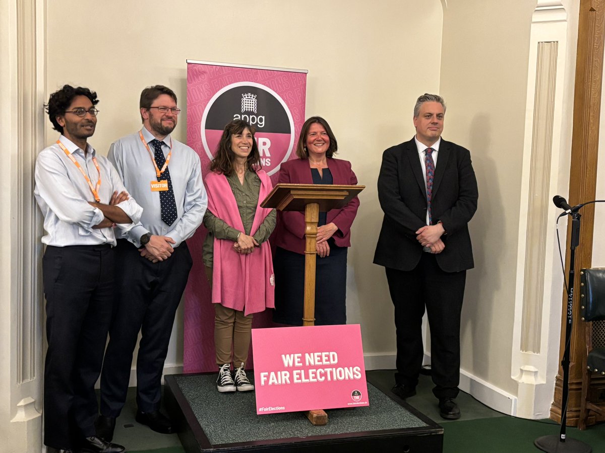 Very pleasantly surprised to learn that the <a href="/FairElectionsUK/">APPG for Fair Elections</a> All-Party Parliamentary Group is the APPG with most MPs!

After years of talking the ball is certainly in their court to make the next few ones of action.

Great speeches from <a href="/EllieChowns/">Ellie Chowns</a> <a href="/Abtisam_Mohamed/">Abtisam Mohamed</a> <a href="/MP4Stratford/">Manuela Perteghella MP 🔶</a>