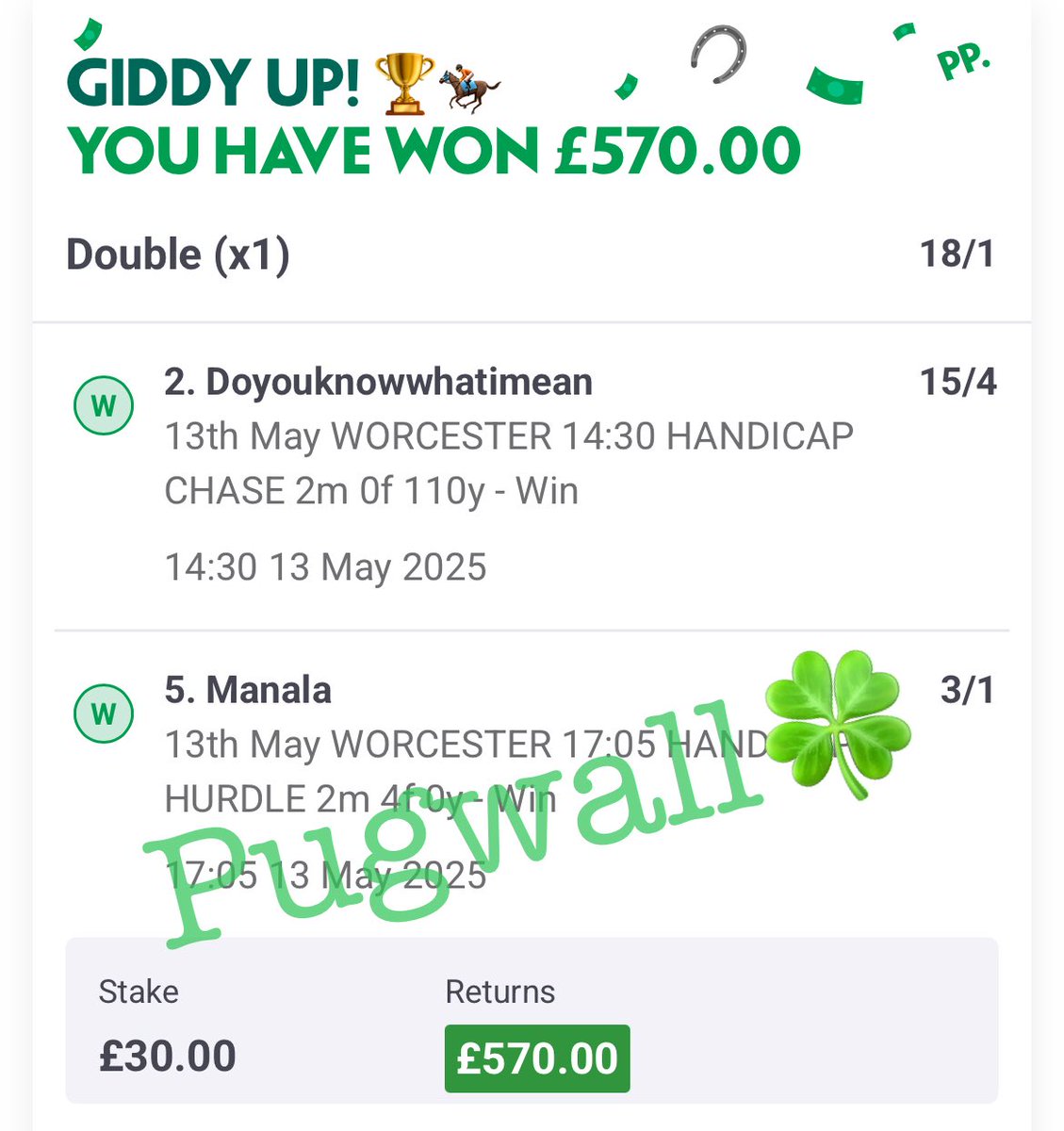 westbrom7777's tweet photo. Genuine question, is my maths correct?? Here’s today’s bets on £20 a point how many points have we made.? Come on boys & girls what’s the total? 🍀 https://t.co/i1iRWfHXfH