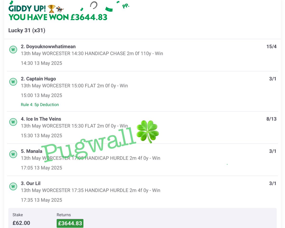westbrom7777's tweet photo. Genuine question, is my maths correct?? Here’s today’s bets on £20 a point how many points have we made.? Come on boys & girls what’s the total? 🍀 https://t.co/i1iRWfHXfH