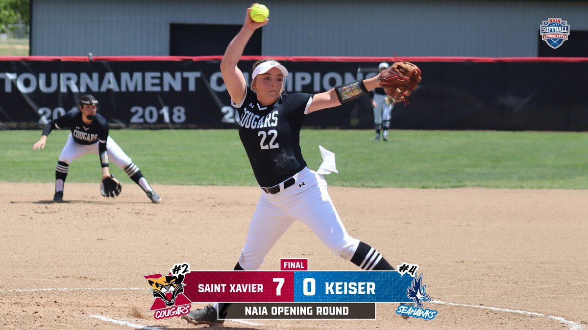 COUGARS WIN!!! Lily Strand tossed a 3️⃣-hit shutout w/ 3️⃣ K’s, Fiona Crane ripped a 3️⃣-run 3B &amp; Danielle Goodman added 2️⃣ RBIs in a 7-0 victory for No. 2 seed <a href="/SXUsoftball/">SXU Softball</a> in the NAIA Ashland Bracket! #GoCougs🐾🥎 #WeAreSXU