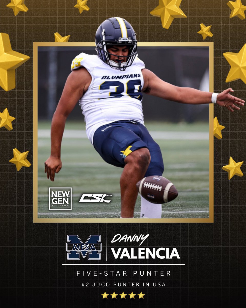 Coach Medina (@coachmedina61) on Twitter photo BIG TIME! Congrats on earning your 5-star 🔥 looking forward to a big JC season for <a href="/DannyV2024/">Danny</a>
<a href="/NewGenKicking/">New Gen Kicking</a> <a href="/Chris_Sailer/">Chris Sailer Kicking</a> <a href="/SDmesafootball/">OLYMPIANS</a> <a href="/ThePuntFactory/">Aaron Perez</a> <a href="/CSKRECRUITING/">Chris Sailer Kicking Consulting</a> BIG TIME! Congrats on earning your 5-star 🔥 looking forward to a big JC season for <a href="/DannyV2024/">Danny</a>
<a href="/NewGenKicking/">New Gen Kicking</a> <a href="/Chris_Sailer/">Chris Sailer Kicking</a> <a href="/SDmesafootball/">OLYMPIANS</a> <a href="/ThePuntFactory/">Aaron Perez</a> <a href="/CSKRECRUITING/">Chris Sailer Kicking Consulting</a>