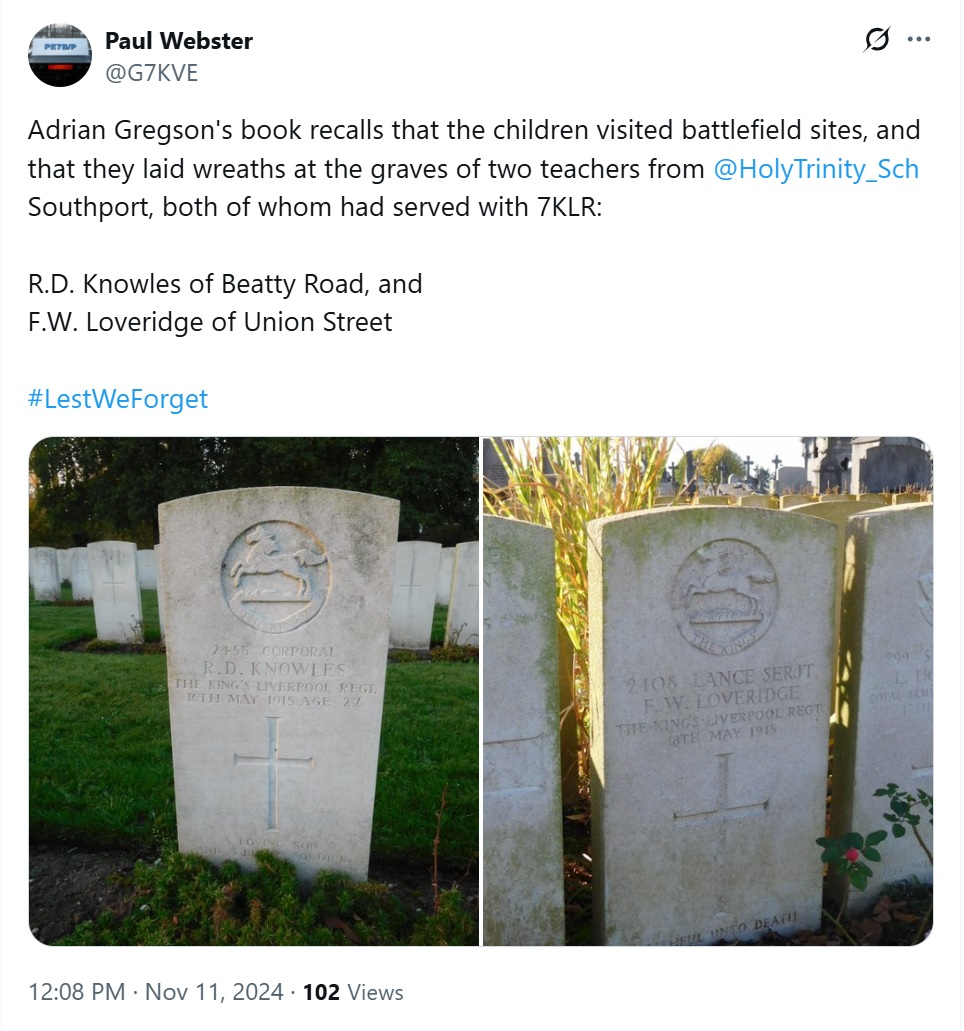 Paul Webster (@g7kve) on Twitter photo <a href="/HistoryandMoore/">Beth Moore</a> The coming days will see the 110th anniversary of the Battle of #Festubert.
Although I don't represent <a href="/seftoncouncil/">Sefton Council</a> or <a href="/SeftonLibraries/">Sefton Libraries</a> in any 'official' capacity, there will be no prizes for guessing my likely whereabouts in the coming days.
<a href="/HolyTrinity_Sch/">Holy Trinity Primary School Southport</a> <a href="/hiddensouthport/">Secret Sand Land</a> <a href="/HistoryandMoore/">Beth Moore</a> The coming days will see the 110th anniversary of the Battle of #Festubert.
Although I don't represent <a href="/seftoncouncil/">Sefton Council</a> or <a href="/SeftonLibraries/">Sefton Libraries</a> in any 'official' capacity, there will be no prizes for guessing my likely whereabouts in the coming days.
<a href="/HolyTrinity_Sch/">Holy Trinity Primary School Southport</a> <a href="/hiddensouthport/">Secret Sand Land</a>