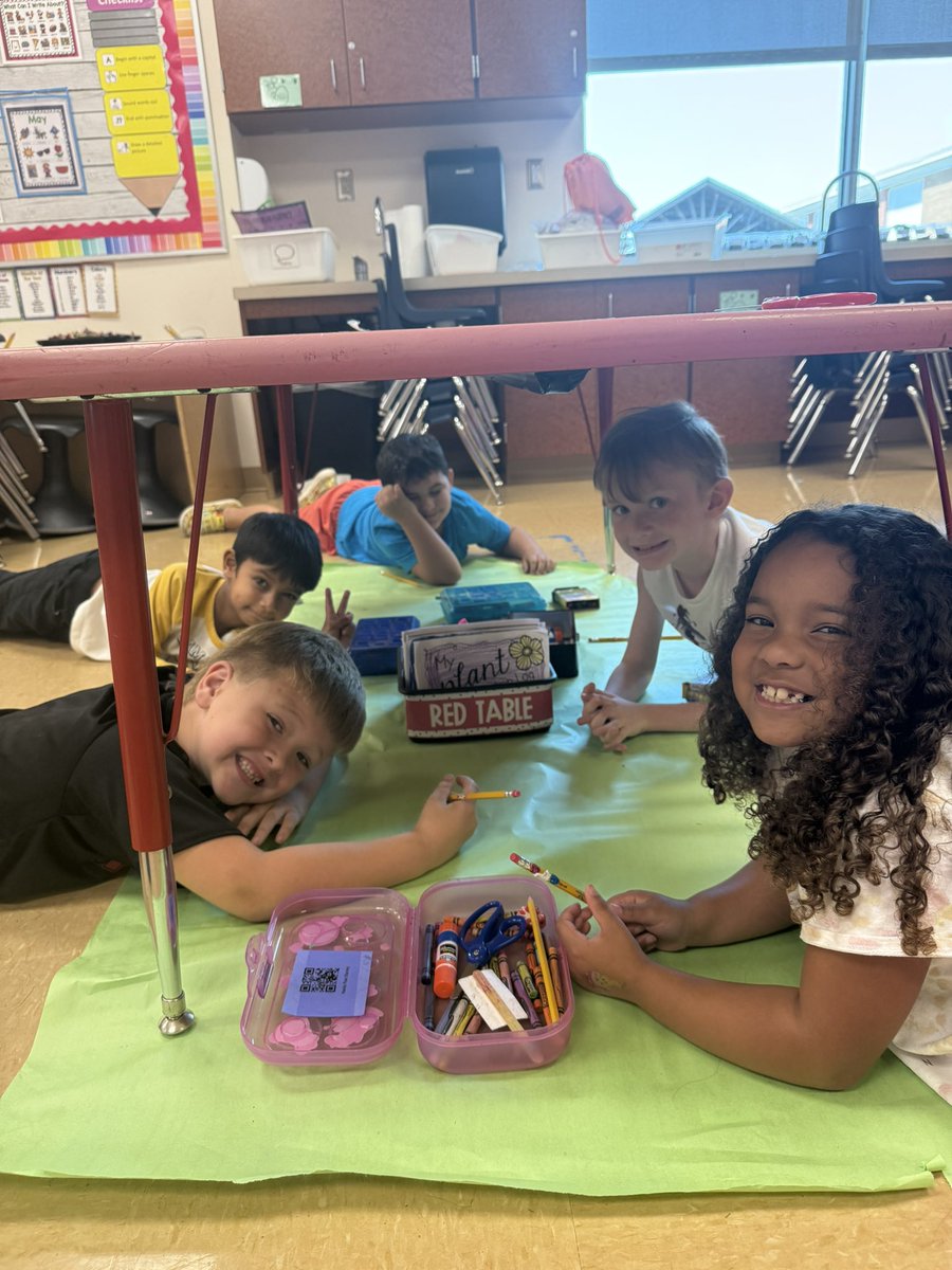 We had so much fun today with SUMMER Activity Day 2:

U: Under the desk day! 
#HMEProud #MelissaSchools