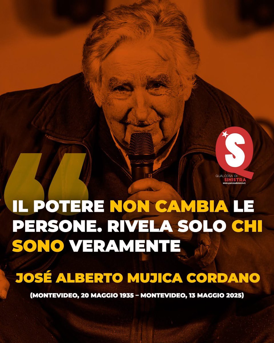 Riposa in pace, compagno presidente. Continuerai ad essere esempio per tante generazioni di giovani che non si arrendono alla barbarie di questa società capitalistica.

#QualcosaDiSinistra #Mujica #PepeMujica