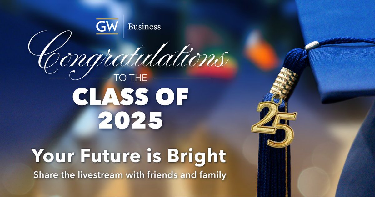 Congratulations, GW Business Class of 2025! Let your loved ones join in the celebration and cheer you on from anywhere.
Share the livestream link: lnkd.in/eR_4-Sfq
