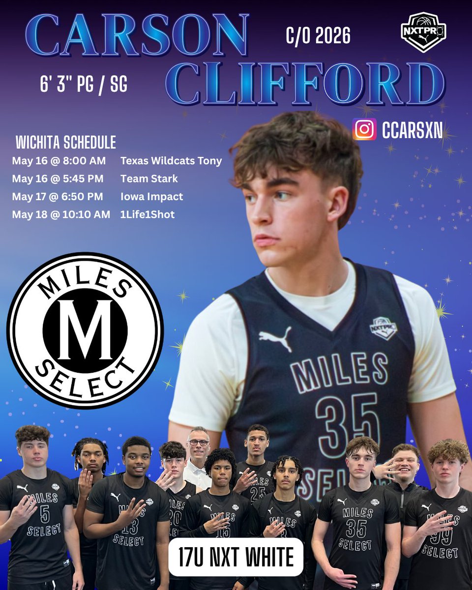 Miles Select (@milesselect) on Twitter photo 2026 Carson Clifford (<a href="/Carson_Cliff35/">Carson Clifford</a>) will be in Wichita this weekend. Strong lefty gets downhill fast, but can also pull-up from 3 to keep defenses off-balance. Having a breakout spring w/ <a href="/NxtProHoops/">NXTPRO Hoops</a> & will be playing his final year at 6A Deer Park (TX) this fall. Come See! 2026 Carson Clifford (<a href="/Carson_Cliff35/">Carson Clifford</a>) will be in Wichita this weekend. Strong lefty gets downhill fast, but can also pull-up from 3 to keep defenses off-balance. Having a breakout spring w/ <a href="/NxtProHoops/">NXTPRO Hoops</a> & will be playing his final year at 6A Deer Park (TX) this fall. Come See!