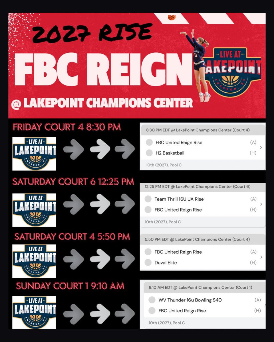 Vivian Watts (@vivian_watts27) on Twitter photo Back at it this weekend at Live @ Lakepoint. Looking forward to another great tournament with my teammates! 🏀🔥
<a href="/Fbcreign27rise/">FBC Reign 2027 UA Rise</a> <a href="/rfvann24/">Rachel Vann</a> <a href="/CoachVann35/">Justin Vann</a> <a href="/ChrisEvans11/">Christopher J. Evans</a> Back at it this weekend at Live @ Lakepoint. Looking forward to another great tournament with my teammates! 🏀🔥
<a href="/Fbcreign27rise/">FBC Reign 2027 UA Rise</a> <a href="/rfvann24/">Rachel Vann</a> <a href="/CoachVann35/">Justin Vann</a> <a href="/ChrisEvans11/">Christopher J. Evans</a>