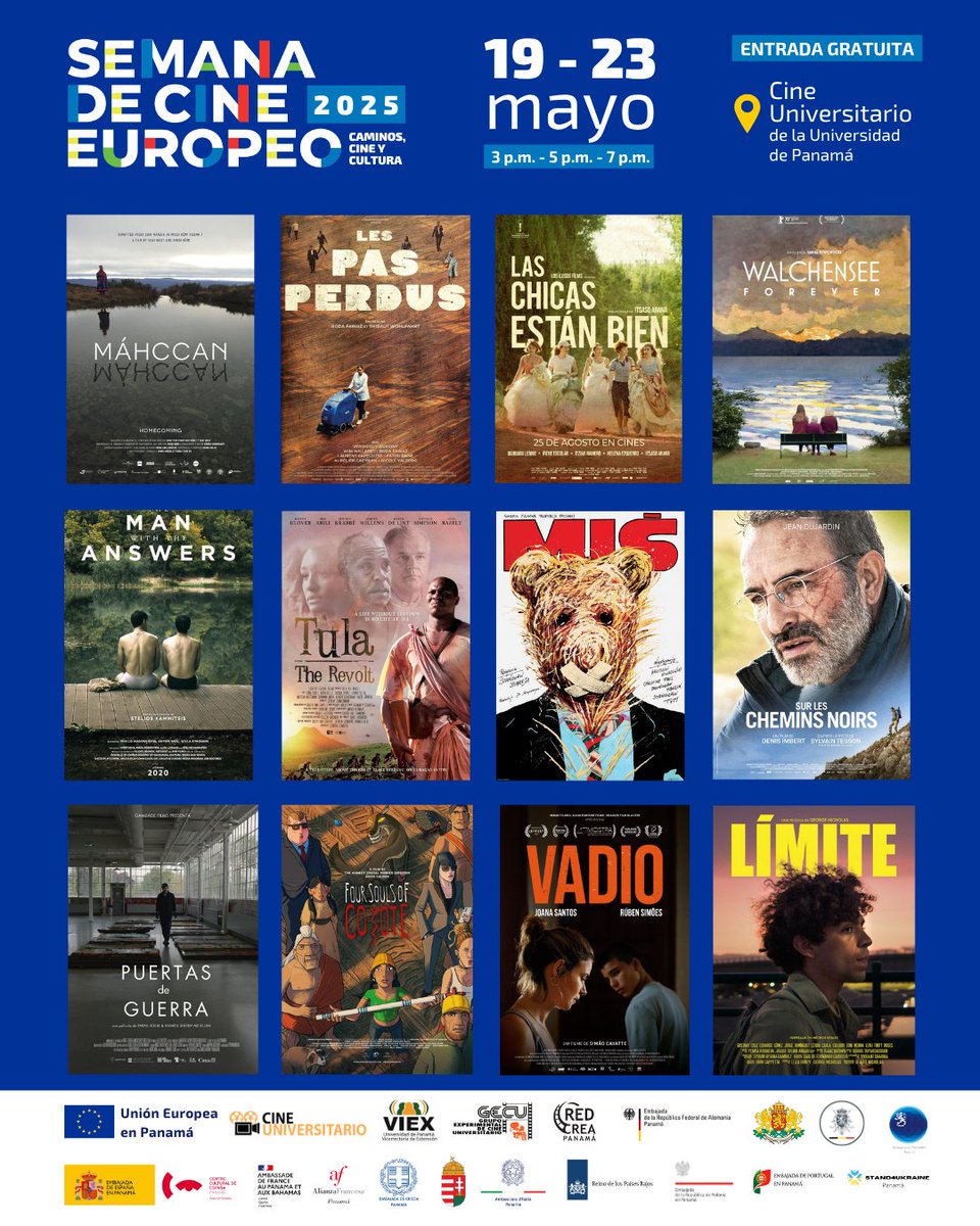 UEenPanama's tweet image. 🍿 IV Semana del Cine Europeo en Panamá 🇪🇺
📽️ 12 películas 🇩🇪🇧🇪🇧🇬🇨🇾🇫🇮🇪🇸🇫🇷🇭🇺🇳🇱🇵🇱🇵🇹🇺🇦
🎬 Tema de rutas culturales y naturales
📍 @CineUPanama
📅 19 al 23 de mayo de 2025
🎟️ ¡Entrada gratuita hasta completar aforo!
🔗 europa.eu/!YR7gVb