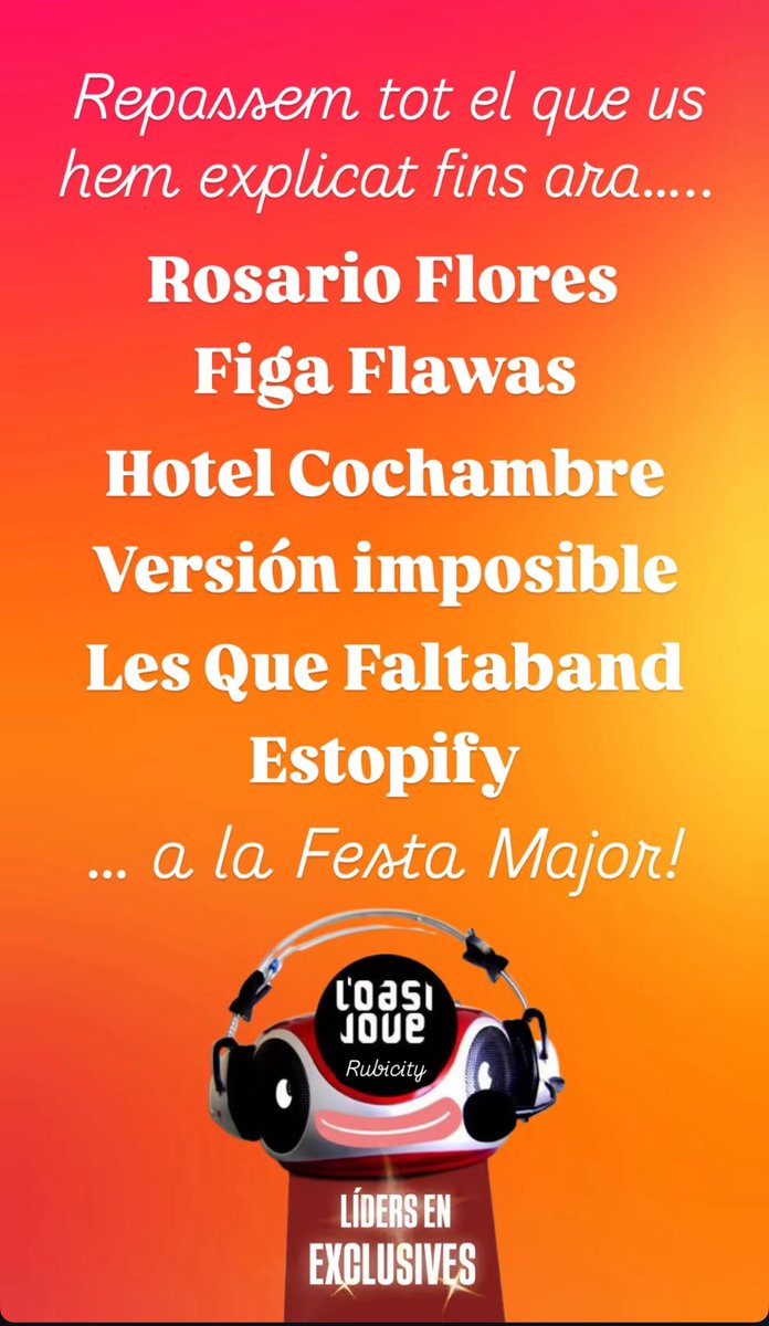 🥳🥳 Resum d’exclusives de la Festa Major de #Rubicity 🥳🥳