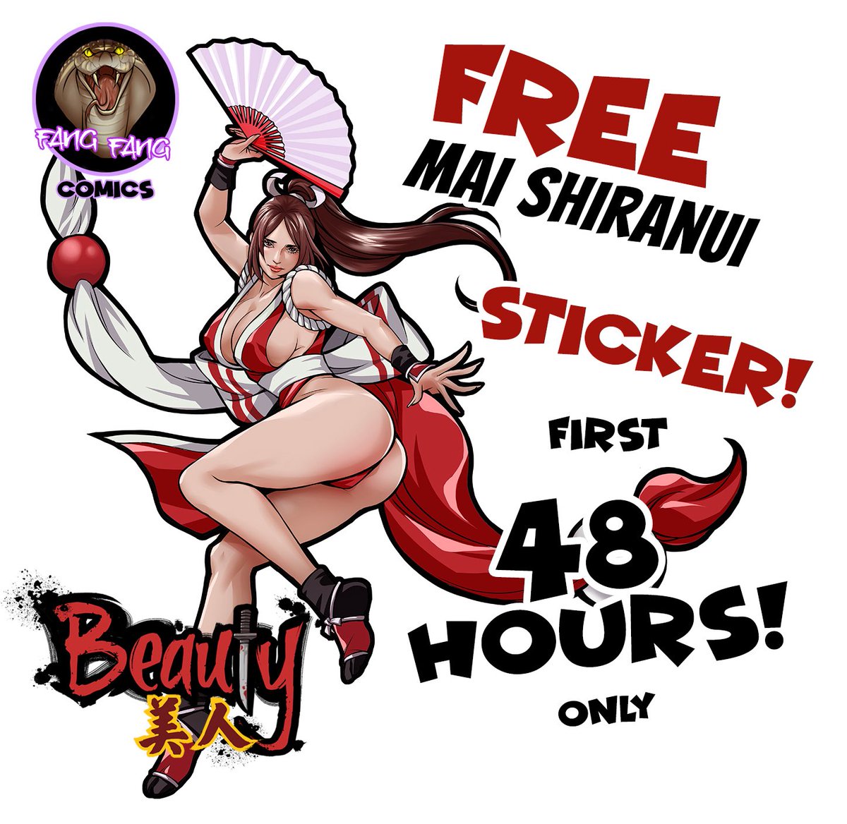 I don’t like being kept waiting！——Mai Shiranui🪭#Kickstarter #comicbooks 
Sign-up Beauty#2 Pre- launch page! Get ready!🌺 👉tinyurl.com/4v5h5sn6