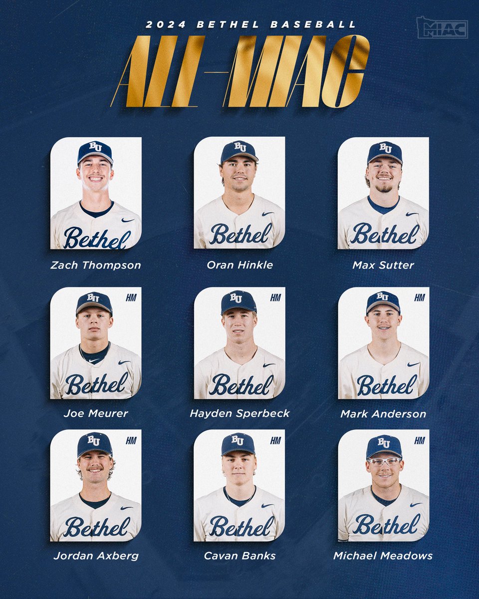 Bethel Baseball (@baseball_bethel) on Twitter photo Congrats to our 9 #BURoyals who earned All-MIAC postseason accolades!
#RoarWithUs x #d3bsb Congrats to our 9 #BURoyals who earned All-MIAC postseason accolades!
#RoarWithUs x #d3bsb