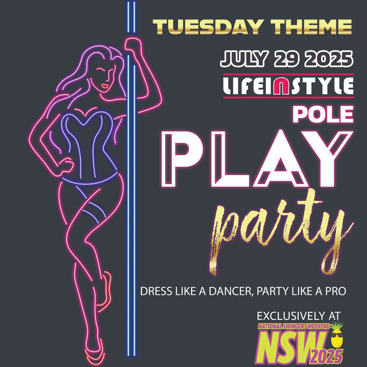 lifeinstylestl's tweet photo. ๐จ The first 2 themes for #NSW2025 are HERE!๐ฅ Tues: Pole Play Party โ we're turning the floor into a full-blown gentlemanโs club ๐ธ
๐ Wed: Glow Back in Time โ neon, blacklights & throwback bangers all night ๐ถ๏ธMore themes dropping soonโฆ are YOU ready? ๐
#LifeinstyleEvents https://t.co/wp6HpPzOF9