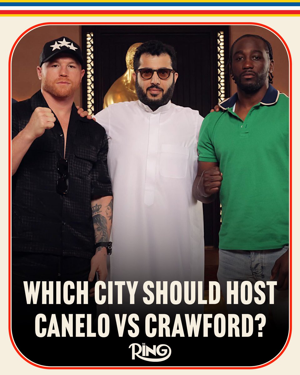 🗺️ Three cities are in the running to host Canelo vs Crawford:

📍Las Vegas
📍Los Angeles
📍New York City

Where would you like to see the fight land❓
