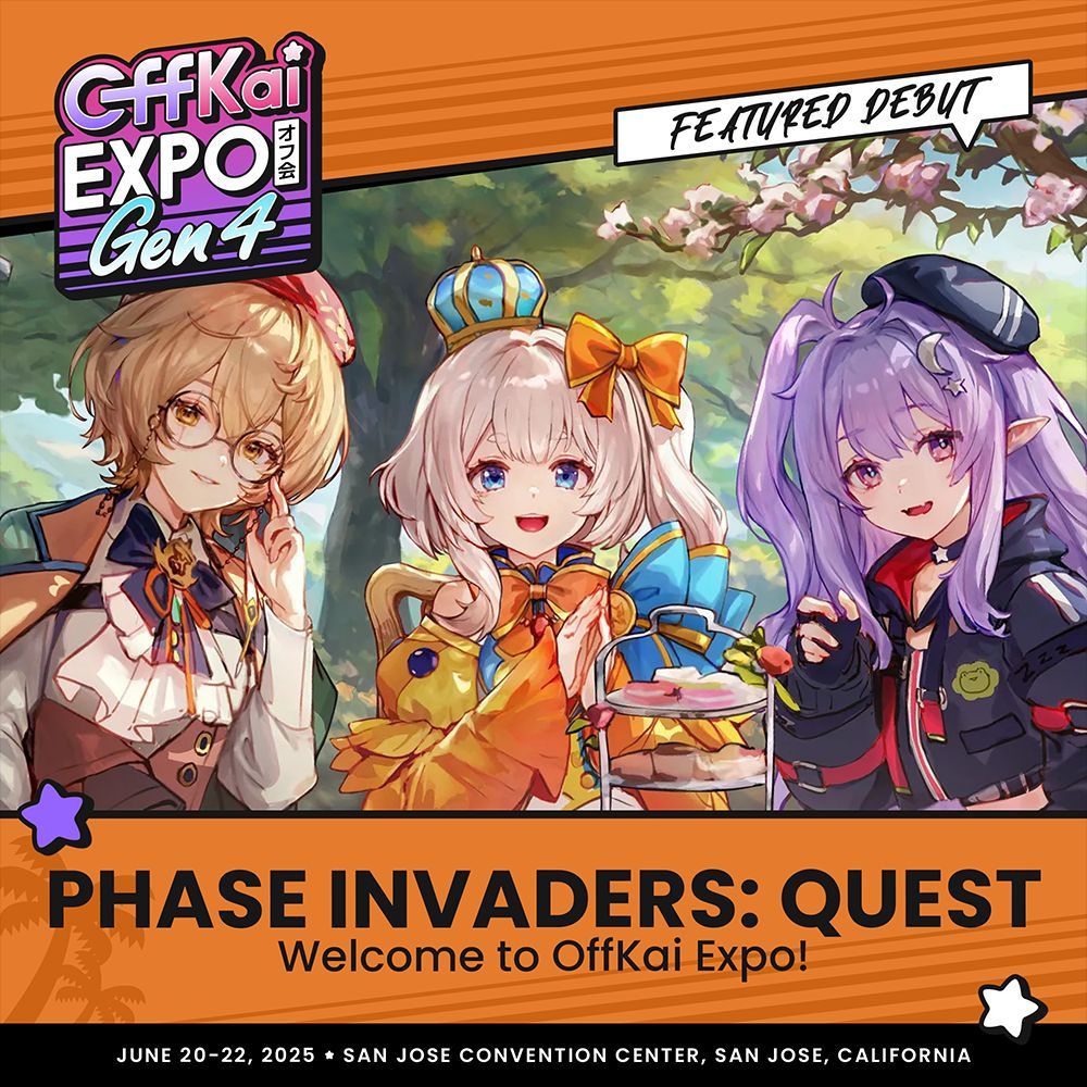 OffKai Expo | VTuber Convention (@offkaiexpo) on Twitter photo A historian, goldfish princess, and eepy tacticute elf have set the tea table at #OffKaiGen4!
Fresh from debut with <a href="/PhaseConnect/">Phase Connect Official</a> as Phase Invaders QUEST, give a warm welcome to <a href="/ClioAite/">Clio Aite 📚⚔️ Phase Connect</a>, <a href="/MARIMARI_EN/">Mari Mari 🐟👑 Phase Connect</a>, and <a href="/EepySleepyCh/">Eepy Sleepy 🐸💤 Phase Connect</a> as they make their convention debut! A historian, goldfish princess, and eepy tacticute elf have set the tea table at #OffKaiGen4!
Fresh from debut with <a href="/PhaseConnect/">Phase Connect Official</a> as Phase Invaders QUEST, give a warm welcome to <a href="/ClioAite/">Clio Aite 📚⚔️ Phase Connect</a>, <a href="/MARIMARI_EN/">Mari Mari 🐟👑 Phase Connect</a>, and <a href="/EepySleepyCh/">Eepy Sleepy 🐸💤 Phase Connect</a> as they make their convention debut!