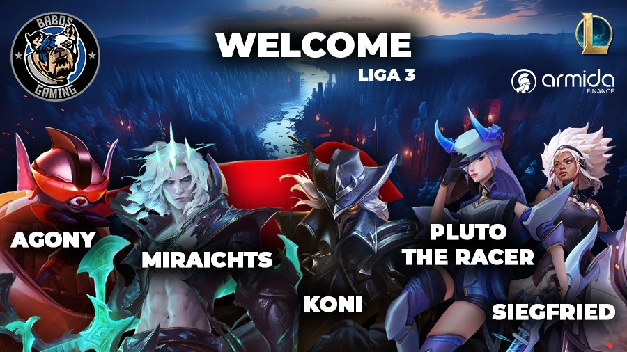🚨ANNOUNCEMENT🚨

New split, new energy.
Let’s introduce the ones making it happen.

Welcome to our <a href="/LeagueOfLegends/">League of Legends</a> Main Team for the  <a href="/PrimeLeague/">Die Techniker Prime League</a> Summer Split ‘24/25 in Liga 3.🥳

TOP: @ag0nylol 
JGL: <a href="/Mirai_lol/">Mirai</a>
MID: <a href="/ItsKoniLoL/">Koni</a>
ADC: <a href="/plutotheracer/">pluto</a>
SUP: <a href="/Siegfried_lol/">Siegfried</a> 

M: