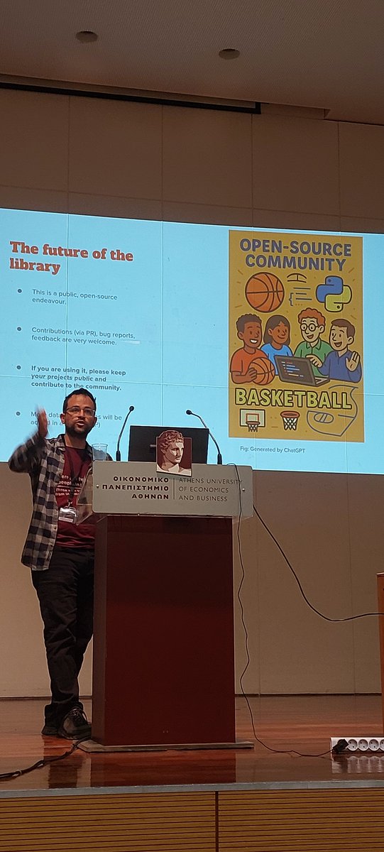Georgios Giasemidis (@g_giase) on Twitter photo ✅ The SAW 2025 at the <a href="/AUEB/">AUEB</a> wrapped up successfully; great talks, great people, and some awesome photos to show for it!
📍 Up next: the <a href="/datasciencefest/">Data Science Festival</a> where I’ll be speaking about <a href="/EuroLeague/">EuroLeague</a> Basketball analytics using Python, Knowledge Graphs, and Simulations. ✅ The SAW 2025 at the <a href="/AUEB/">AUEB</a> wrapped up successfully; great talks, great people, and some awesome photos to show for it!
📍 Up next: the <a href="/datasciencefest/">Data Science Festival</a> where I’ll be speaking about <a href="/EuroLeague/">EuroLeague</a> Basketball analytics using Python, Knowledge Graphs, and Simulations.