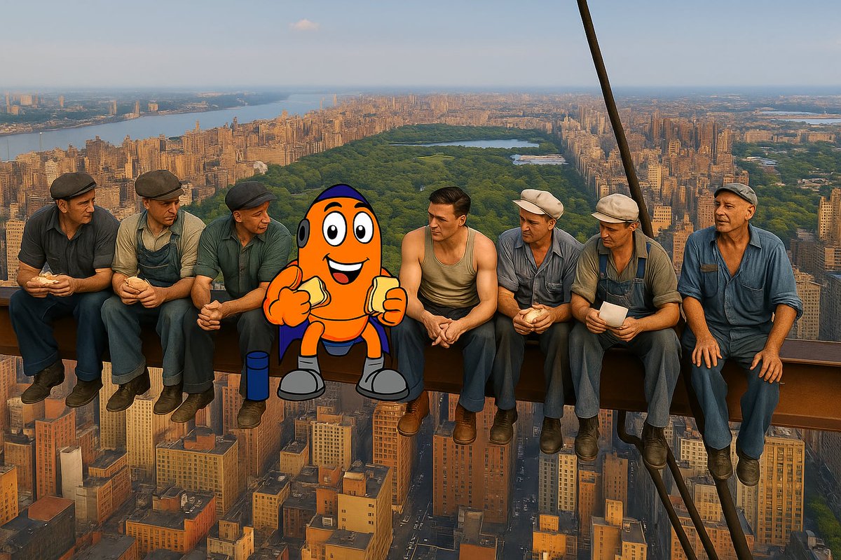 On this day in 1932, Artie the Rocket and some of his pals take a lunch break while constructing Rockefeller Center in New York City #ROSAPE 🚀