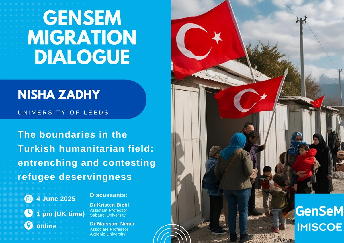 📣 Join Us for the Next GenSeM Migration Dialogue!
🗓 Wednesday, 4 June 2025
🕐 1 PM (UK time)
📍 Via Zoom
We are delighted to welcome:
🎙 Dr Nisha Zadhy
🔗 Register here: eventbrite.com/e/gensem-migra…