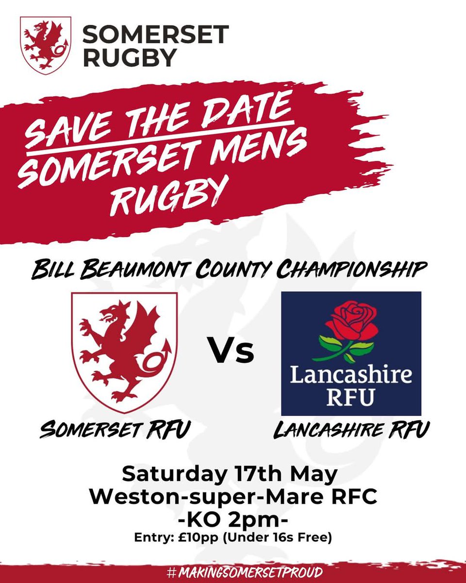Somerset County RFU (@somersetrfu) on Twitter photo This Saturday at <a href="/wsmrfc/">Weston-s-Mare RFC</a>
Join us for what promises to be a belter of a match!
Save travels <a href="/lancashirerfu/">Lancashire RFU</a>
#BillBeaumontCountyChampionship This Saturday at <a href="/wsmrfc/">Weston-s-Mare RFC</a>
Join us for what promises to be a belter of a match!
Save travels <a href="/lancashirerfu/">Lancashire RFU</a>
#BillBeaumontCountyChampionship