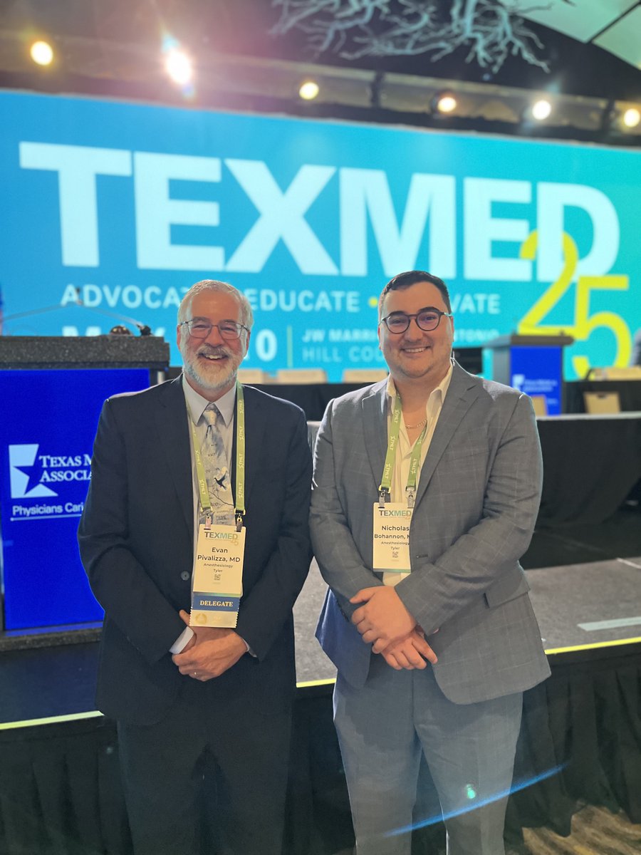 uttyler_anes's tweet image. Over the weekend our program was represented at TexMed 2025 by Drs. Bohannon & Pivalizza in Texas’ House of Medicine! Learn more about how @TexMed advocates for physicians, medical students, and patients at texmed.org