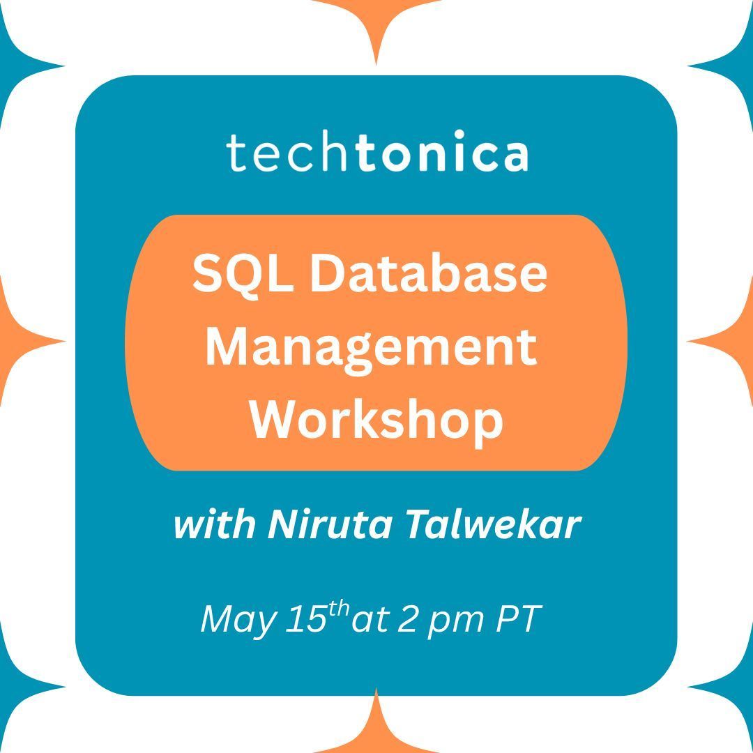 TechtonicaOrg's tweet image. We have an exciting workshop coming up this week. Don't miss out! Please sign up and tell a friend or colleague.
Grab a ticket here: buff.ly/PYhBXr0
#SQL #SQLDatabaseManagement #BridgeTheTechGap