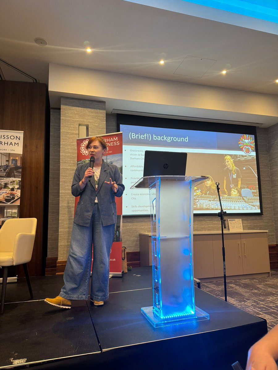 Sally__D's tweet photo. Thanks to @Durham_Business for the opportunity to speak at @RadissonBlu Durham re: the work of team @durhamfringe to grow &amp; develop the festival, as we enter our fifth year. In great company with @KiMcGuinness &amp; @soult - NE needs this new energy, Greater North collab &amp; more devo https://t.co/uKLDBsClmR