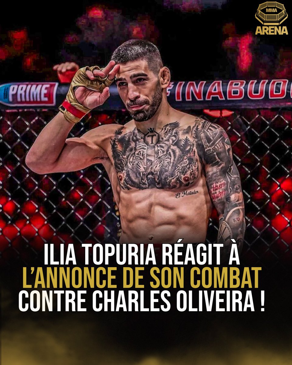 MMArena_'s tweet photo. 🚨 ILIA TOPURIA RÉAGIT À L’ANNONCE DE SON COMBAT FACE À CHARLES OLIVEIRA 🇧🇷

🗣️: « Le 28 juin, un autre rêve deviendra réalité. Je serai le champion de la division lightweight. Charles, je m’excuse d’avance… Je me bats simplement pour réaliser mes rêves.
Dommage que Makhachev se soit enfui. 17-0 »

🧷 [ X Ilia Topuria ]