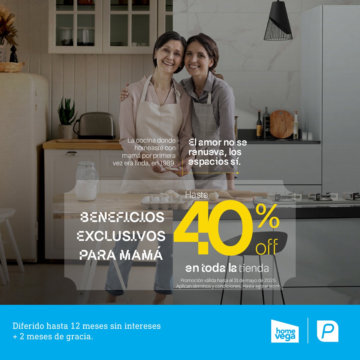 Su casa de siempre fue linda, pero el tiempo pide cambios 🌿🏠 En Home Vega tienes todo bajo un mismo techo con beneficios para mamá y papá: 40 % OFF.  💳 Difiérelo hasta 12 meses sin intereses con 2 meses de gracia.💸
bit.ly/44ykwzP
