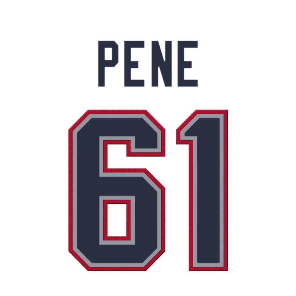New England Patriots DL Wilfried Pene (<a href="/PeneWilfried/">wilfried pene ( 🇫🇷🇨🇬)</a>) is wearing number 61. Last assigned to Lester Cotton. #NEPats