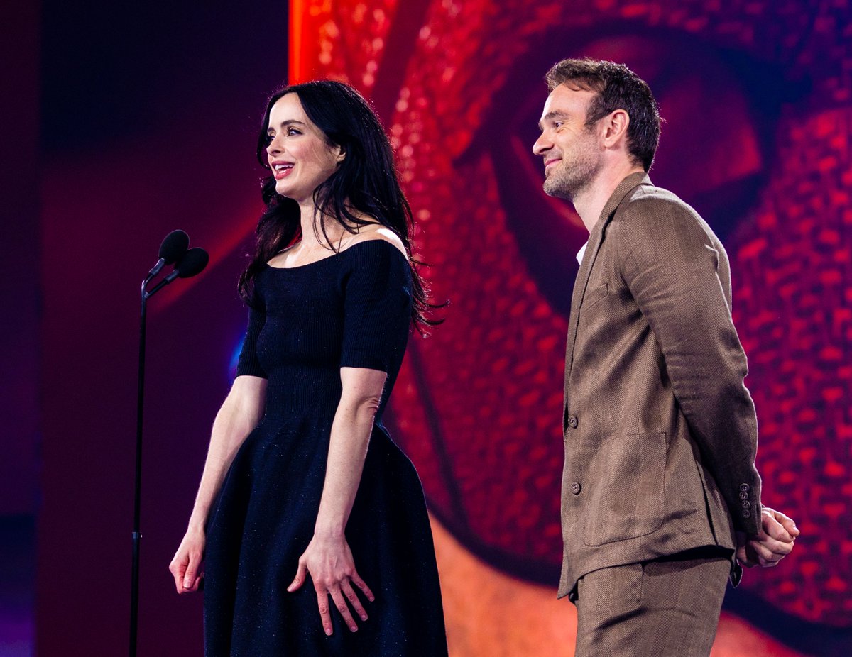 Krysten Ritter and Charlie Cox reunited today on stage at the Disney Upfront to announce Ritter's return as Jessica Jones in DAREDEVIL: BORN AGAIN