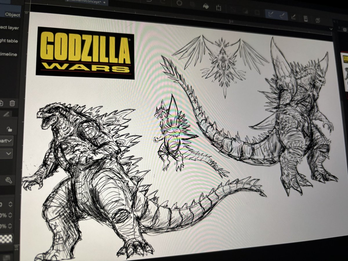 nojoco312's tweet image. the recent GXK SUPERNOVA announcement got me finally sketching out some of my hypothetical MV movie concept, incidentally featuring Spacegodzilla 👀