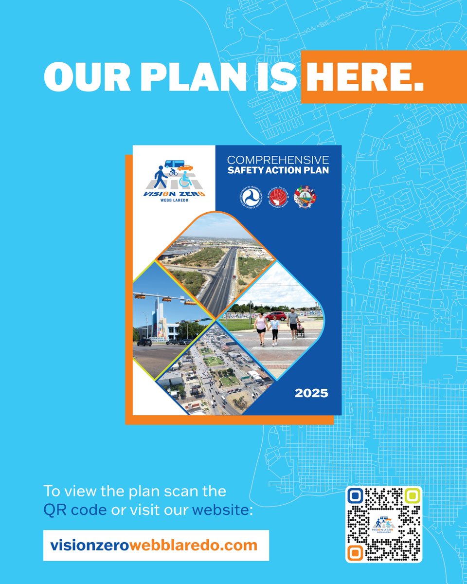 webb_rma's tweet photo. The Vision Zero Webb Laredo Comprehensive Safety Action Plan is complete and adopted!

https://t.co/PqHf7h9wOM 

#onedeathistoomany.  #VisionZeroWebbLaredo 

@cityoflaredo @LaredoHealth @LaredoMPO @TxDOT @USDOT @LaredoHealth @mylaredopd @metro_transit @LaredoISD @LaredoEDC https://t.co/HnpfVNBCp6