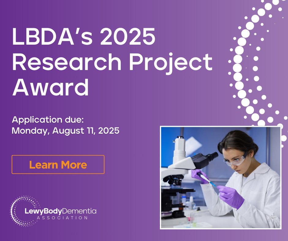 LBDA is now accepting applications for the 2025 Research Project Award, supporting scientific investigations in areas identified as strategic #research priorities and that address unmet needs of people with #Lewybodydementia and their care partners.

🔗: ow.ly/ICP150VSb4K