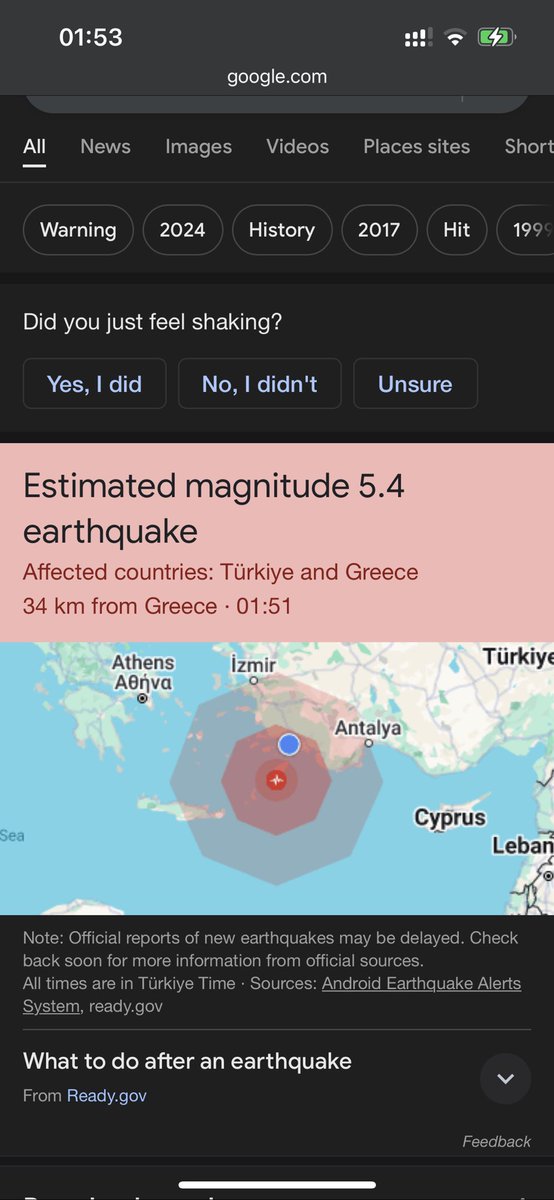 трухануло так, что кровать, двери и шкаф шатало секунд шесть. Я аж начала на Женю кричать, зачем он растряс кровать 😂 Мое уже наверное четвертое землетрясение, и впервые стереотипное как в методичке двигание кровати попалось, раньше либо спала, либо была на улице.