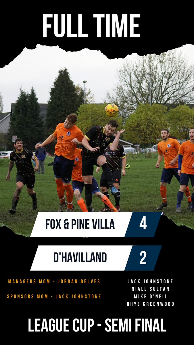 League Cup Semi victory tonight against this year's top division runners up and a team we know from last season are very hard to beat. We played some of our best football of the season against the <a href="/Dhavilland__1/">AFC D’havilland</a> boys tonight to get to the final-bring on 30th May! <a href="/RBDSFLOfficial/">RBDSFL</a>