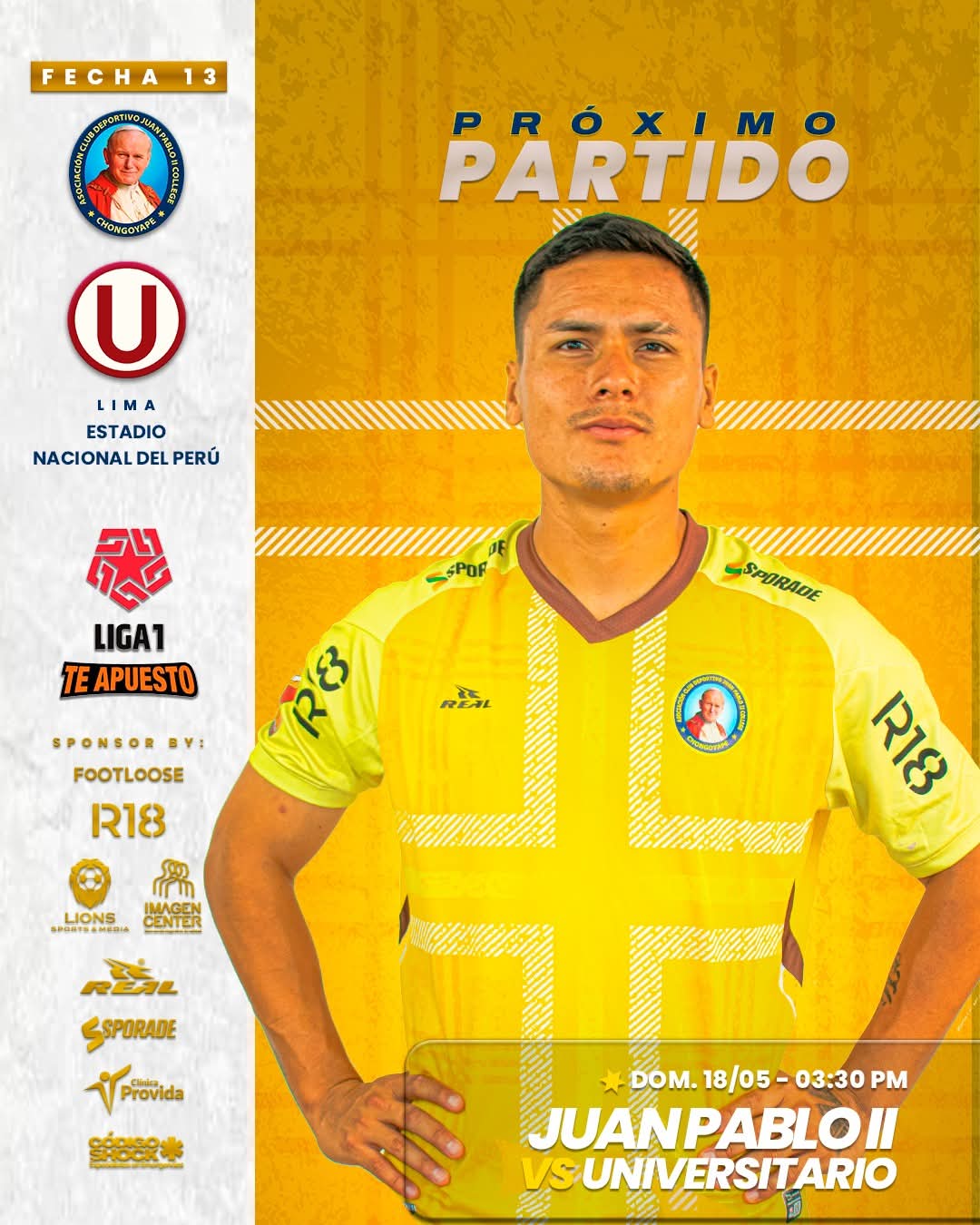Juan Pablo II vs. Universitario por la fecha 13 del Torneo Apertura 2025.