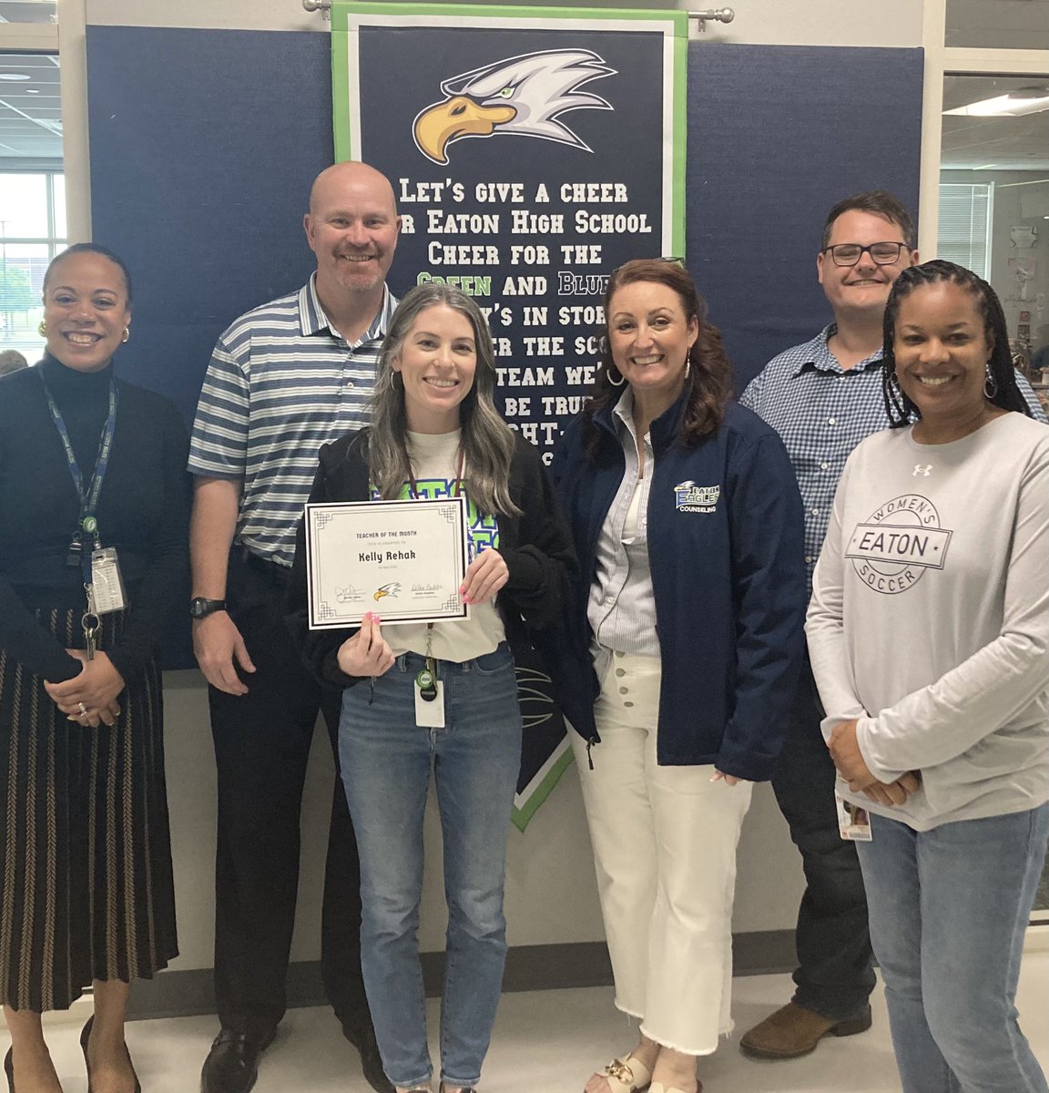 Great Job Mrs. Kelly Rehak, our Fresh Focus Teacher of the Month for April. She does a fantastic job our AP Human Geography.
