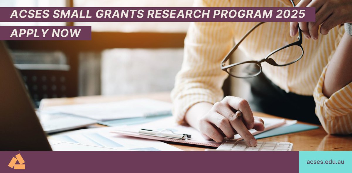 📣 Applications open for ACSES Small Grants Research Program 2025 📣 Funding is available for around ten projects of up to $50,000 each, excluding GST. ACSES invites proposals from suitably qualified and experienced researchers and practitioners on topics pertaining to Australian