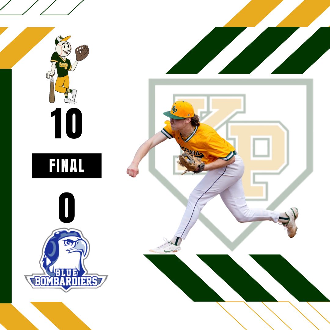 Pitching:
Hasenfus-6IP, 1H, 8K

Hitting:
D. Herlin-3H, 1R, 2RBI
Menendez- 2H, 1R, 2RBI
Heine- 1H, 1R, 3RBI
Alvezi- 1H, 1R, 1RBI
Dowling- 1H, 1RBI
Labell- 1H, 1R
Prater- 1H
B. Herlin- 1R
Co. Hasenfus- 1R
Gately- 1R
Burns- 1R
Astorino- 1R

KP vs. Milford tomorrow Lombard Field 4:15